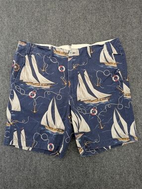 Polo Ralph Lauren Nautical Sailboat Shorts Classic Fit Size 38 Cotton Blue